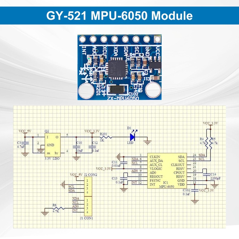 GY-521 MPU6050 Module AYWHP 3 Pieces 3 Axis Gyroscope and