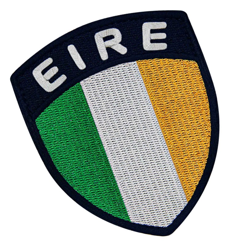 Ireland Shield Flag Patch Embroidered Applique Irish Fastener Hook and