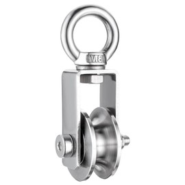 KCNOFNC Pulley with 2 Ball Bearings, Stainless Steel Fitness Pulley, 40 mm Pulley for 8 mm Ropes, Steel Cable, Load Capacity 250 kg, Pack of 1