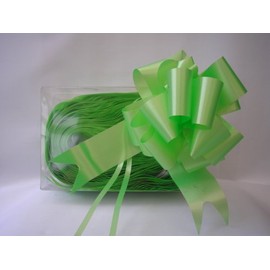 30 x 30mm (1.5") Rapid Satin Ribbon Pull Bows - LIGHT PALE LIME GREEN for Gift Decorations, Flower Bouquets & Arrangements, Baskets, Wedding Cars, Floral Tributes, Arts & Crafts, Christmas Hampers