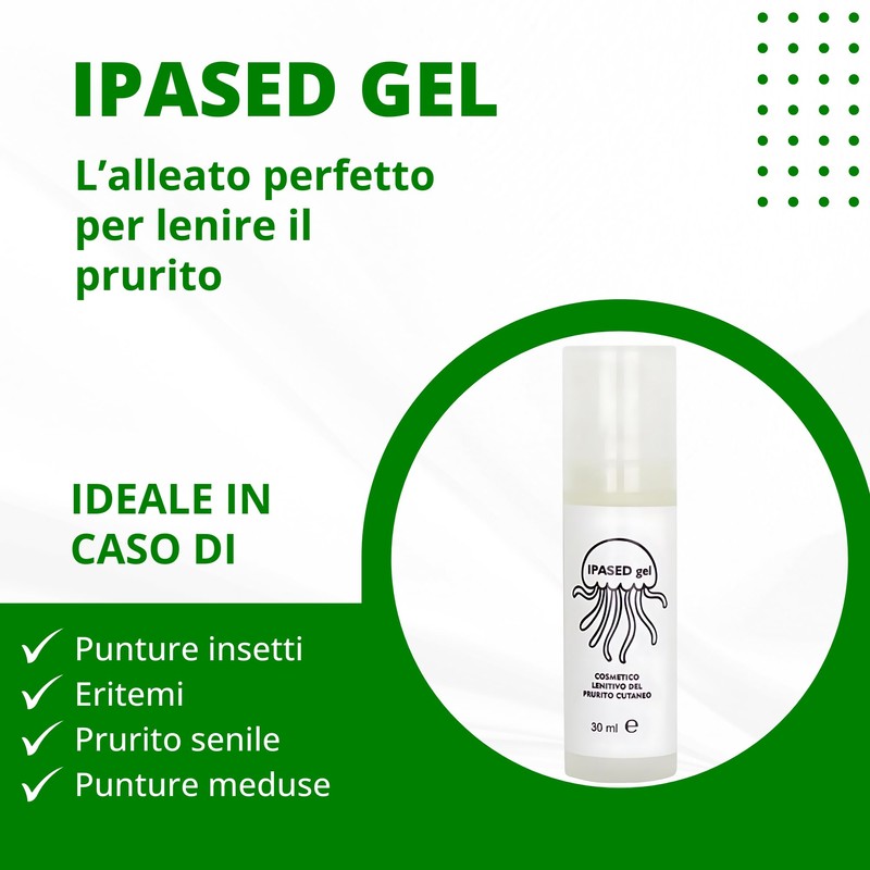 Ipased Gel Dopo Puntura Zanzare, Meduse e Insetti, con Aloe