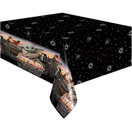 Unique Mandalorian The Child - Funda de Mesa de plástico para niños, 54 x 84 Pulgadas (1 Unidad), Mantel Multicolor desechable para cumpleaños, Fiestas y Eventos de niños,