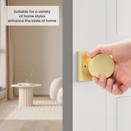 goldenwarm Gold Dummy Door Knobs, Zinc Alloy Square Ball Brushed Gold Dummy Door Knobs for Hallways, Kitchens, Heavy Duty Door Knob Bulk - Modern & Stylish(2 Pairs / 4 Pieces)