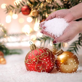 HAOWANWW 250g Fake Snow Christmas Artificial Snowflakes White Artificial Snow for Crafts,Winter Powder Snowflake Decorative Artificial Snowflakes for Christmas Tree Holiday Winter Party Decor