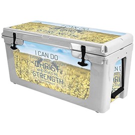 MightySkins (Cooler Not Included) Skin Compatible with RTIC 65 Cooler (2017 Model) - Through Christ | Protective, Durable, and Unique Vinyl Decal wrap Cover | Easy to Apply | Made in The USA