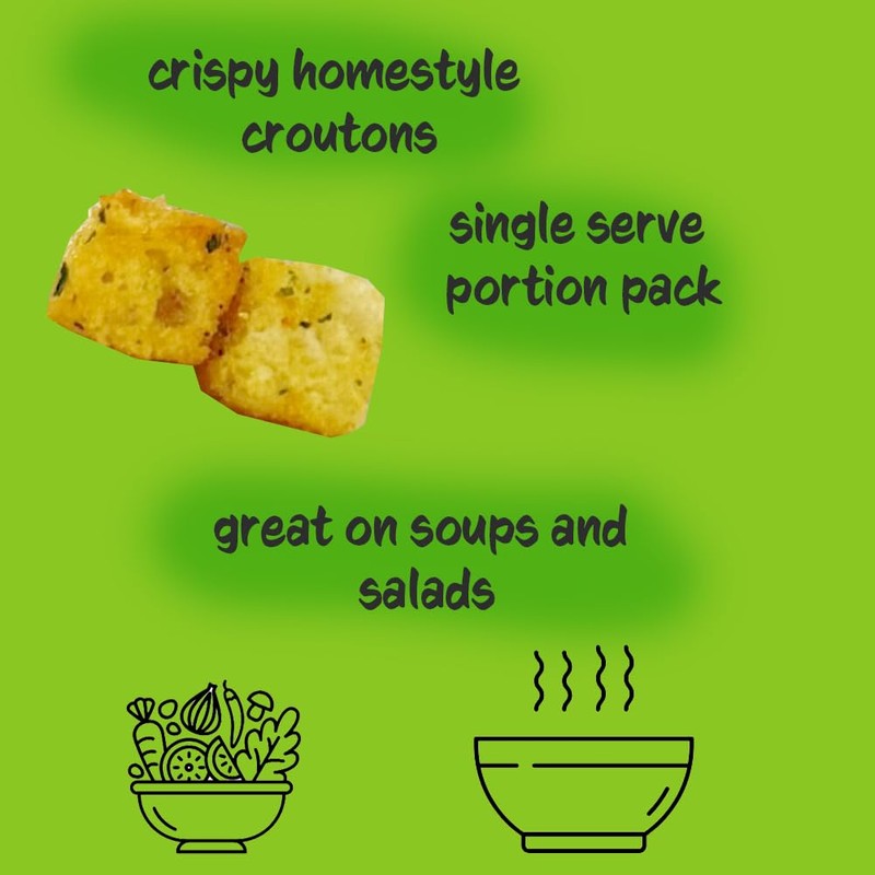 Portion Packs of Mini Croutons Pack of 50 - Seasoned