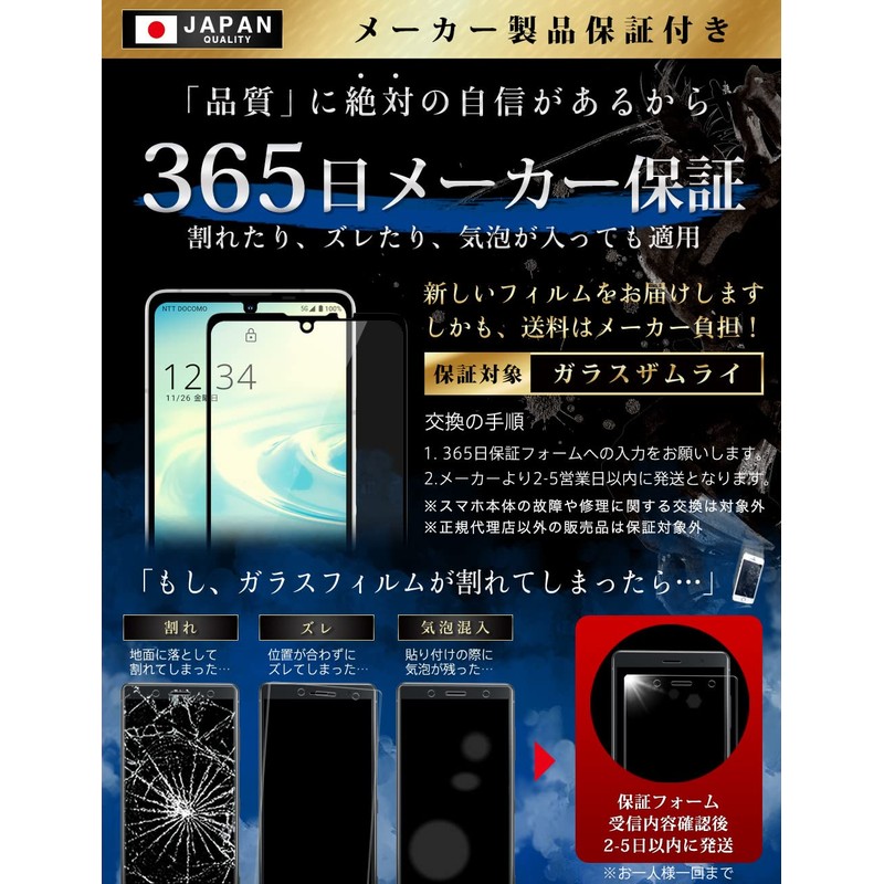 OVER's ガラスザムライ AQUOS Sense6 用 ガラスフィルム SH-54B 用 SHG05 用
