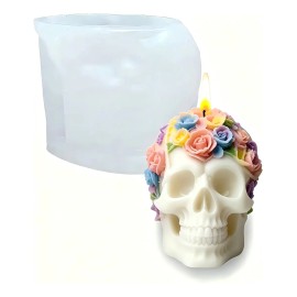 Molde De Silicon Calavera Rosas Velas Dia De Muertos