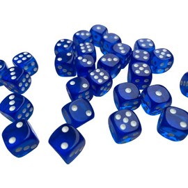 20 X 12MM TRANSLUCENT DICE (Blue)