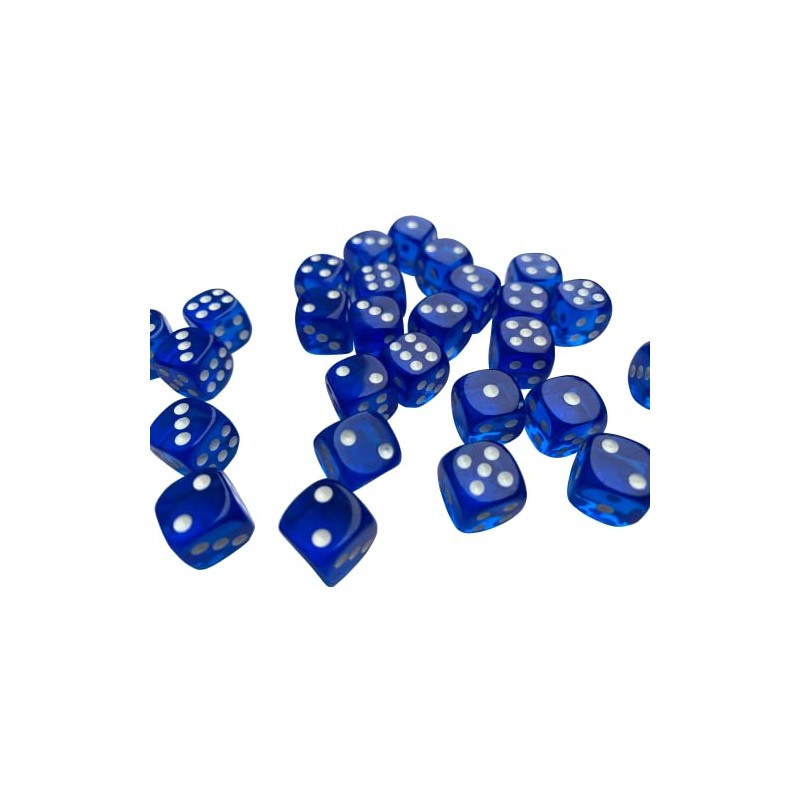 20 X 12MM TRANSLUCENT DICE (Blue)