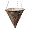 12 inch (30cm) Dark Rattan Cone Hanging Basket