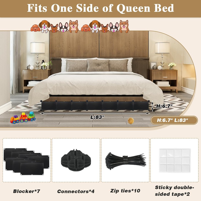 Hiflora Under Bed Blocker for Pets - 11.8" Height x