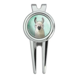 GRAPHICS & MORE Hip Llama with Glasses Golf Divot Repair Tool and Ball Marker