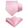 RBOCOTT Blush Pink Tie and Pocket Square Necktie Set for