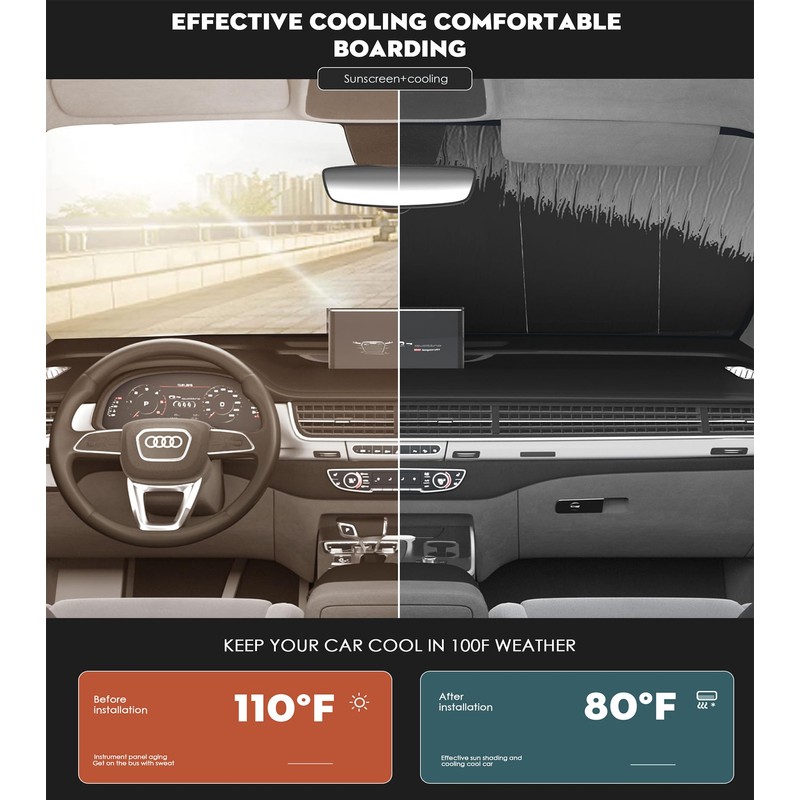 Pigenius Car Windshield Sun Shade fits 2014-2020 Acura Mdx,Car Window