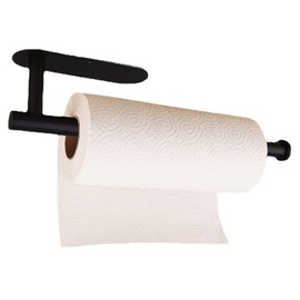 Lumeiy Kitchen Roll Holder Black No Drilling Stainless Steel