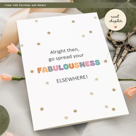 MOSSSH Funny Retirement Greeting Cards for Men, Retirement Gifts for Men Women, Colleague Farewell Cards, Spread Your Fabulousness Card with Envelope and Sticker