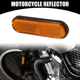 Partuto 4pcs 3.98"x1.18" Universal Reflector - Oval Motorcycle Bike Safety Reflector Increase Visibility and Safety on the Road - Plastic Orange