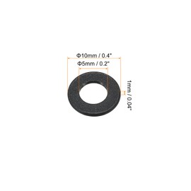 PATIKIL M5 Nylon Flat Washer, 120 Pack 5mm ID 10mm OD 1mm Thick Sealing Spacer Gasket Ring for Faucet Pipe Water Hose Fastener Bolt, Black