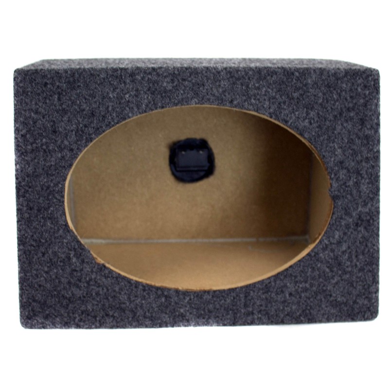 QPower 2-Pack 6x9 Inch Speaker Box Enclosures, Angled Style, Black