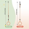 Wooden Gymnastics Rings,Pull up Rings with Adjustable Buckle, Wooden Swing