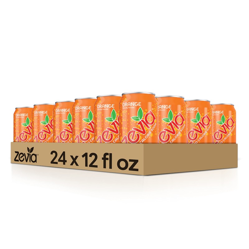 Zevia All Natural Soda, Orange, 12-Ounce Cans (Pack of 24),