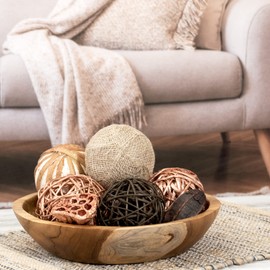 ANDALUCA Natural Tones Vase & Bowl Fillers | Floral & Decorative Balls Home Decor (Grey Rose)