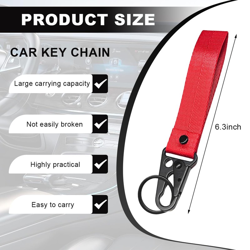 Wevdn Car Key Chain, Fabric Metal Practical Multifunctional Motorcycle Keychain,
