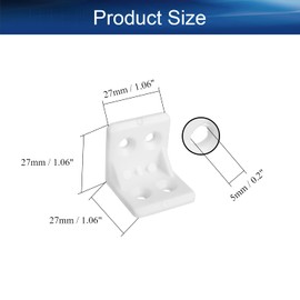 Yinpecly Shelf Support Corner Brace 4 Hole Right Angle Board Holder L Shape Bracket Plastic Furniture Corner Brace for Home Drawers Windows Cabinet White Tone 50pcs