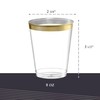 PLASTICPRO Disposable 8 oz Crystal Clear Plastic Tumblers With Gold