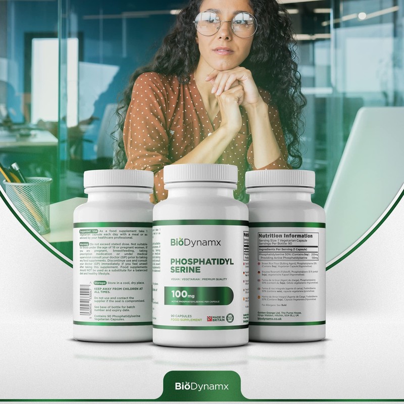 BioDynamx Phosphatidylserine | 90 Highly Effective Vegan Phosphatidylserine Capsules -