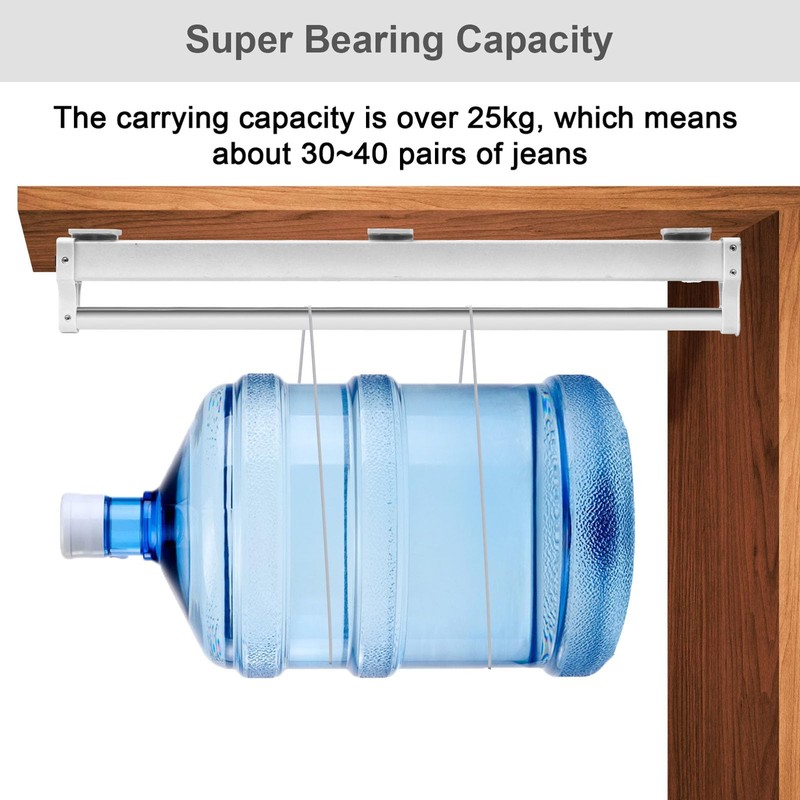 ZandN Closet Clothes Hanger Rail,Pull-Out Closet Rod,Pull Out Clothes Hanger