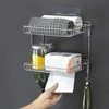 Stainless Steel Folding Storage Rack with Hook and Non Punching