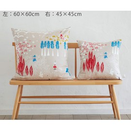 MOOMIN Moomin Throw Pillow Cover, Gray, 17.7 x 17.7 inches (45 x 45 cm), 100% Cotton, Zippered Type [Made in Japan]