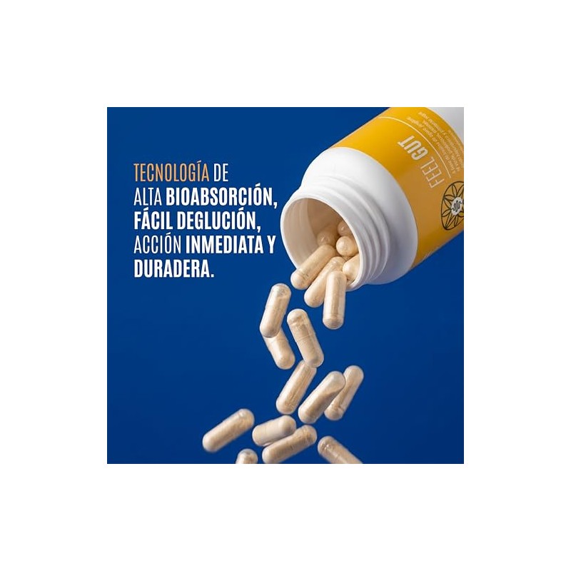 Feel Gut Suplemento Alimenticio para Bienestar Digestivo con Fibra Prebiótica,