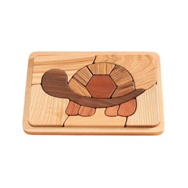 Wooden Puzzle Toy for Toddlers Ages 1-3, Montessori Educational Turtle Puzzles for Baby 2 Year Old, Preschool Animal Learning Toys for Kids Boys Girls, Solid Wood Jigsaw with Picture Frame Design