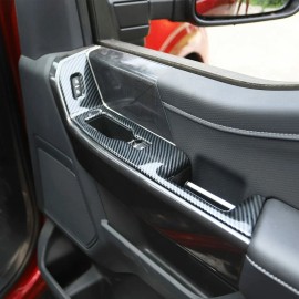 Xtreme Trux Molded Carbon Fiber 4 Dr Power Window Switch Trim Bezel Set For 21-22 Ford F150