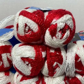 Dream Weaver Sashay Yarn Red White Silver  20 Skein Lot Dream Weaver Made USA Christmas