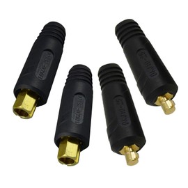 RIVERWELD TIG Welding Cable Recessed Plug Socket DKJ10-25 & EDKL10-25 200Amp Quick Coupling Black Pack of 4