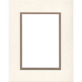 22x28 Double Acid Free White Core Picture Mats Cut for 18x24 Pictures in Cream and Khaki Brown