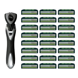 Feather F System MR3 Neo Replacement Blades, Box Included, Holder, Made in Japan, 3 Blades, Razor, T-Shape, Beard Razor, For Men
