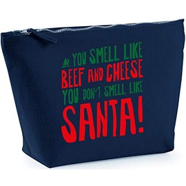 Hippowarehouse You smell like beef and cheese you don't smell like santa printed make up cosmetic wash bag 18x19x9cm