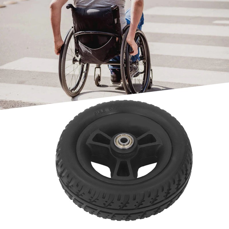 6in Wheelchair Wheel PU Non Slip Wear Resistant Strong Bearing