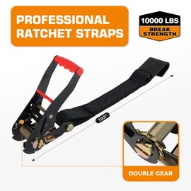 Kingfun Car Tie Down Straps for Trailers 4 Pack– Heavy Duty 2" x 120" Trailer Tire Straps with 3333 lbs Safe Working Load, Over The Wheel Strap for Car Hauler, Truck, UTV, and Utility Trailers