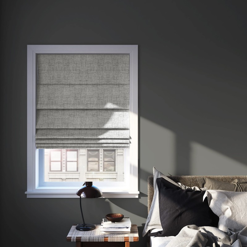 Sun Zero Seraphina Textured Total Blackout Cordless Roman Shade, 31"