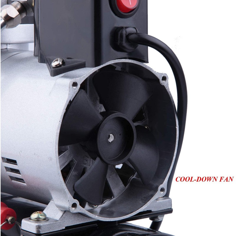 Timbertech Upgraded Airbrush Single-Piston Oil-free Mini Compressor ABPST08 with Cooling