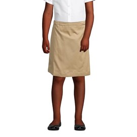 Lands' End Girls Slim Blend Chino Skort Top of Knee 12 Khaki
