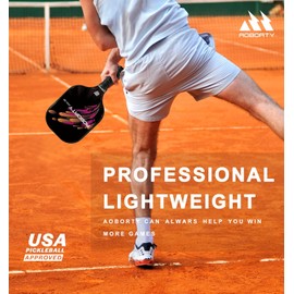 AOBORTY Pickleball Paddles 4 Pack - USAPA Light Graphite Premium Rackets Fiber Face & Polymer Honeycomb Core Pickleball Set with 6 Outdoor Indoor Balls Including Portable Carry Bag