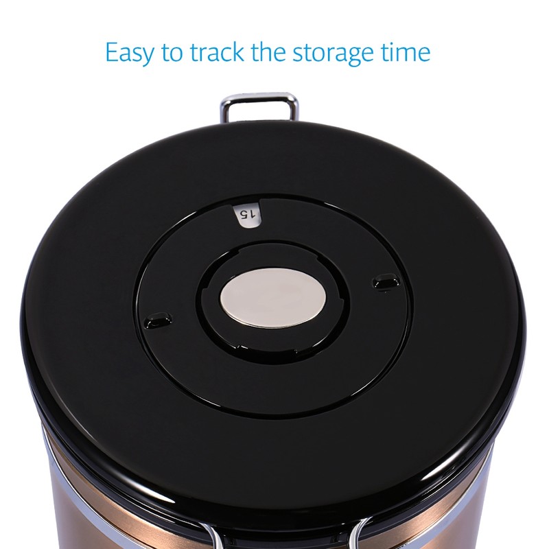 Coffee Container Large Airtight Stainless Steel Black Kitchen Storage Canister