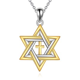 ONEFINITY Star of David Necklace, 925 Sterling Silver, Star of David Pendant Necklace, Star Jewellery, Gifts for Men and Women, Silver, No Gemstone